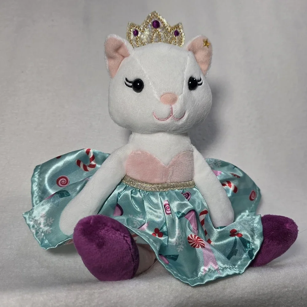 Douglas Cuddle‎ Toys Plush Cat Princess Ballerina #15643 White Pink Crown NEW!!